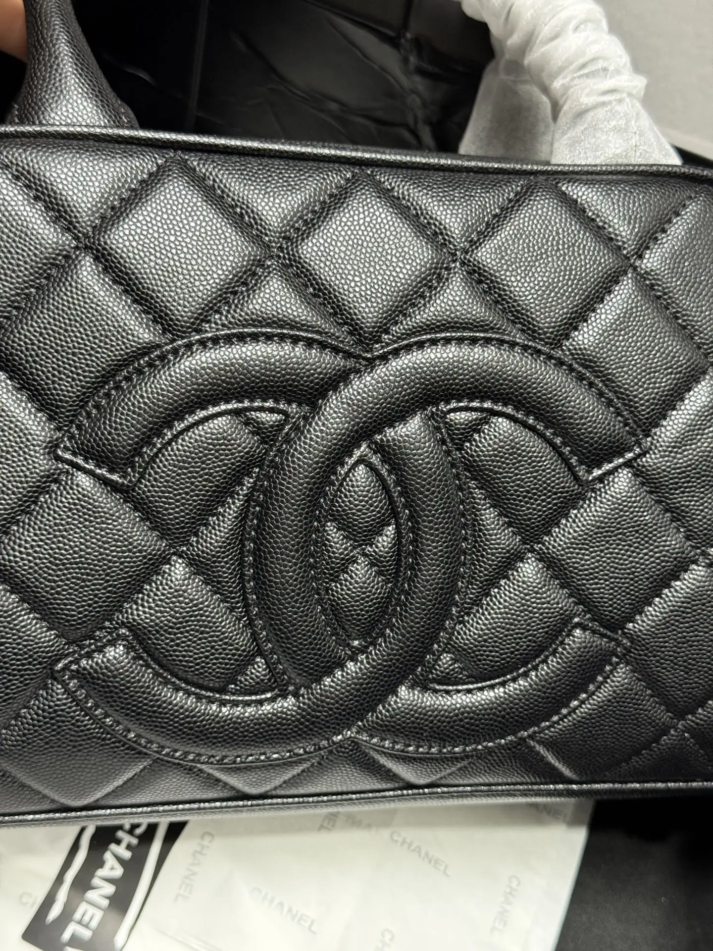 Chanel Quilted Caviar Leather Bowling Bag D41017868 — view 9