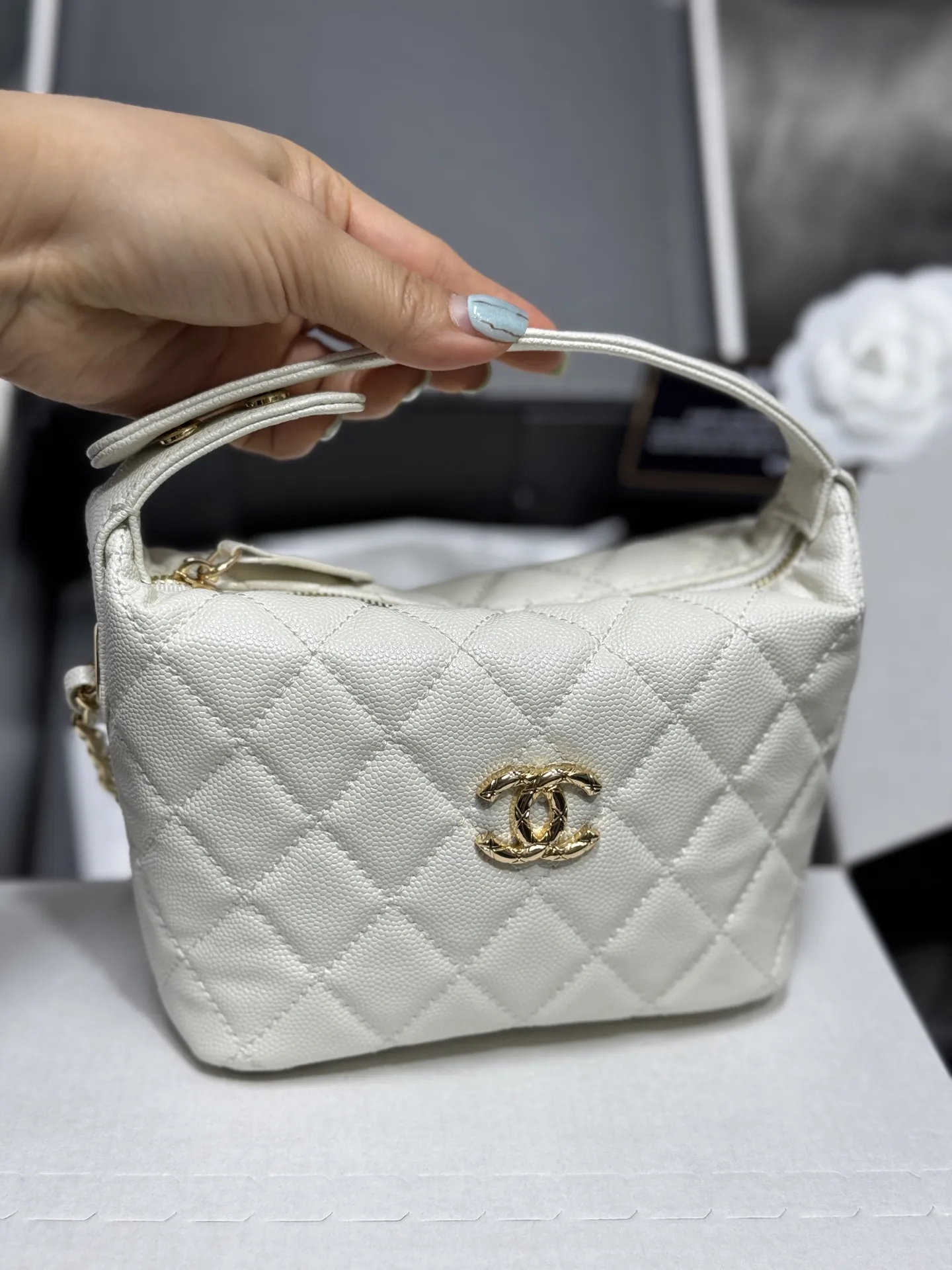 Quilted Caviar Leather Lunch Box Bag D42017869 — view 4