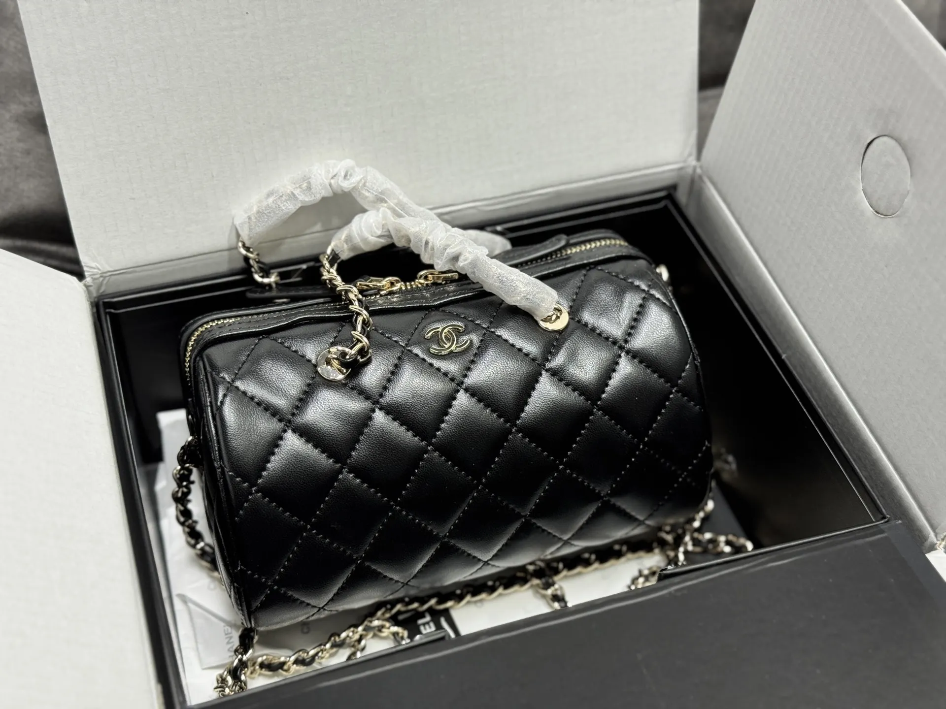Chanel Quilted Lambskin Bowling Bag D43017870