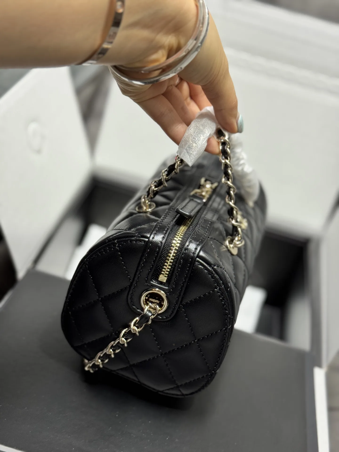 Chanel Quilted Lambskin Bowling Bag D43017870 — view 3