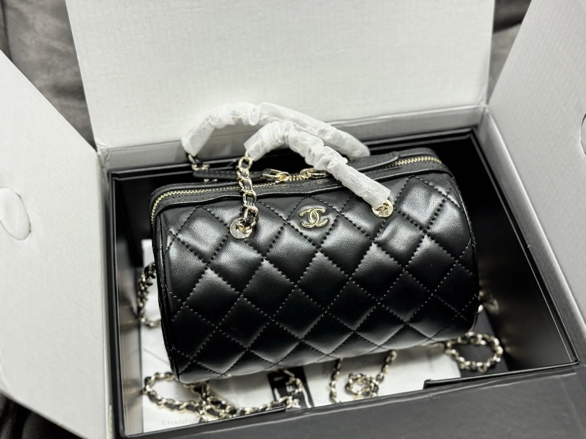 Chanel Quilted Lambskin Bowling Bag D43017870 — view 5