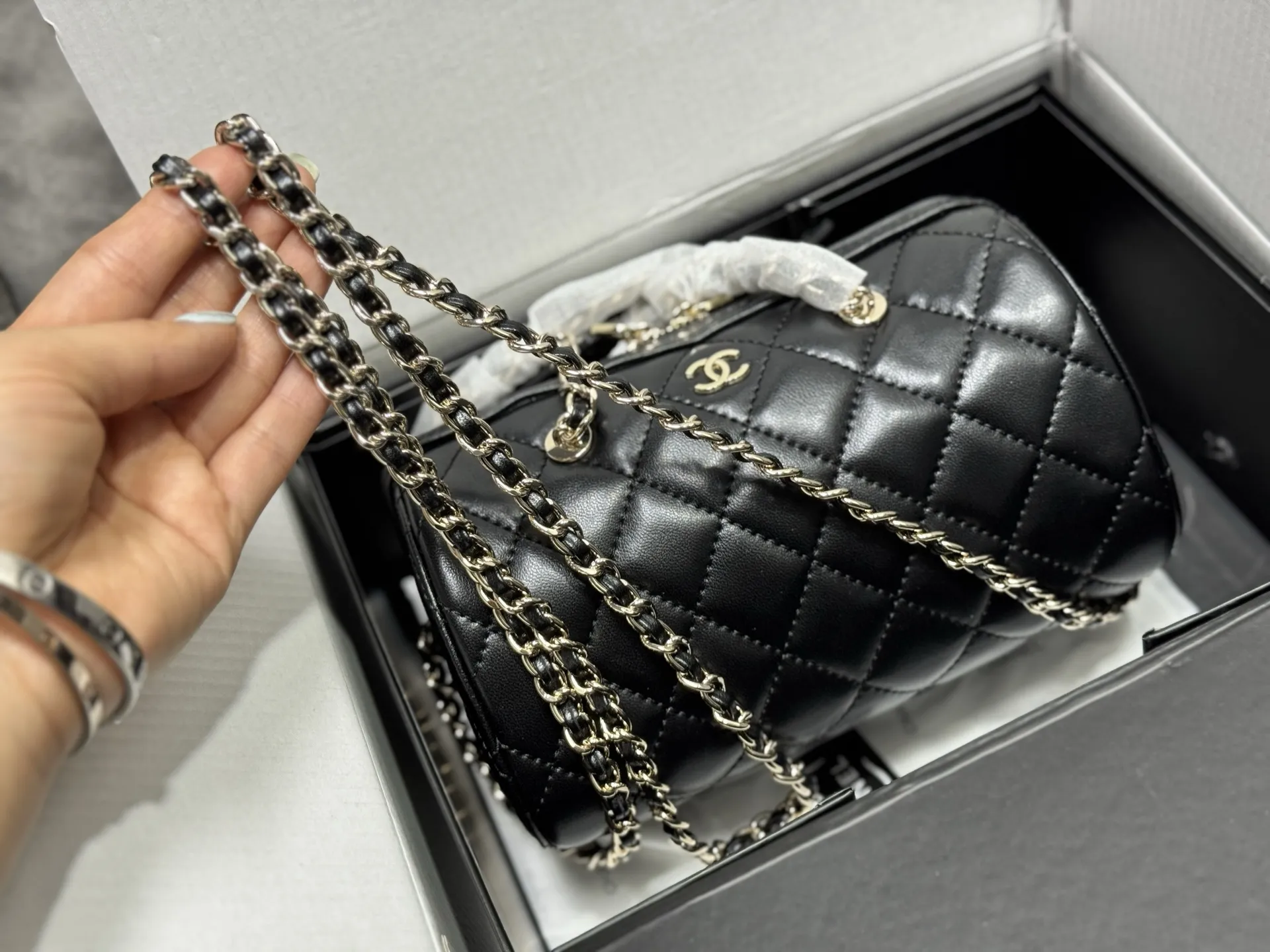 Chanel Quilted Lambskin Bowling Bag D43017870 — view 6