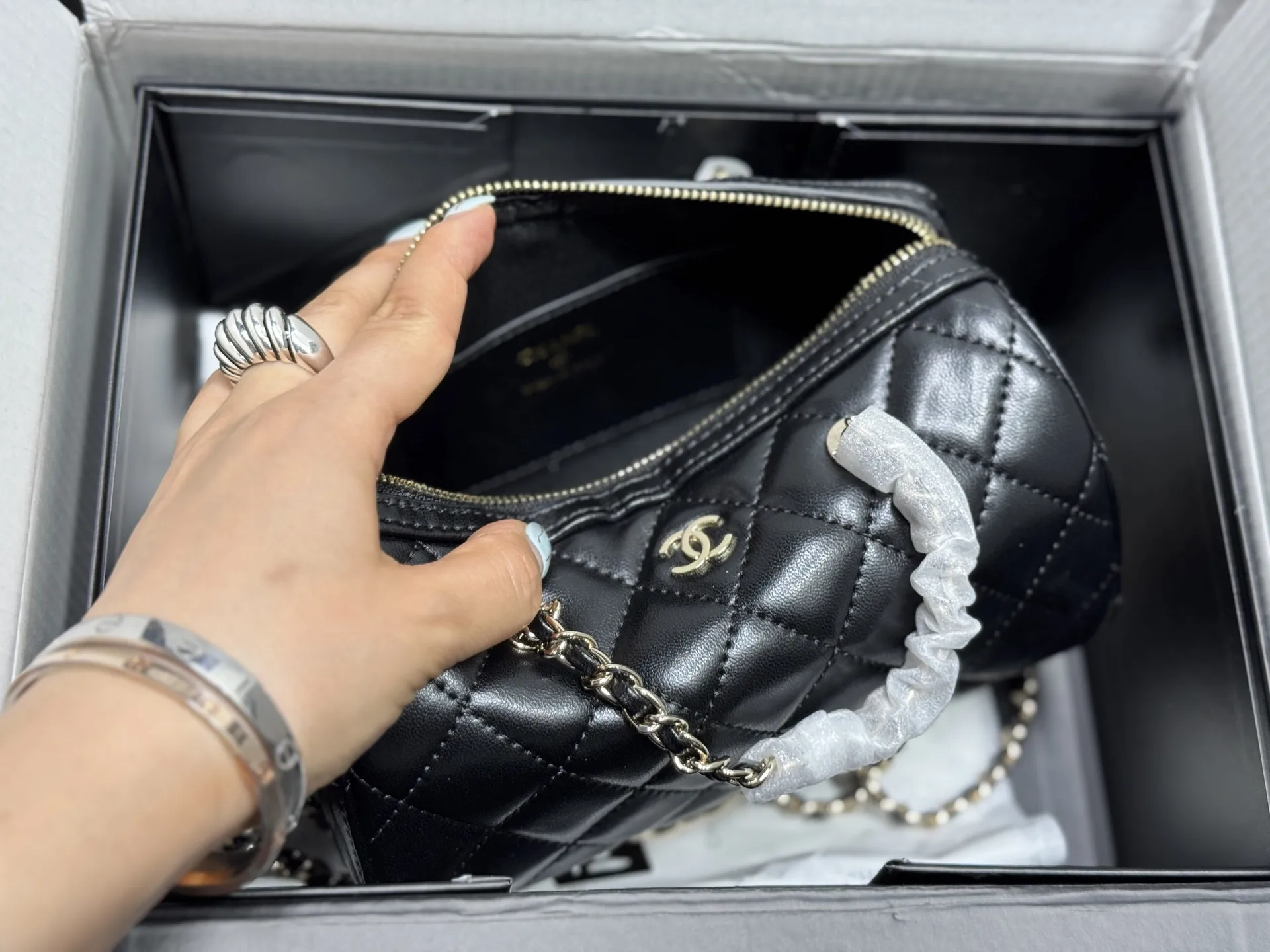 Chanel Quilted Lambskin Bowling Bag D43017870 — view 9