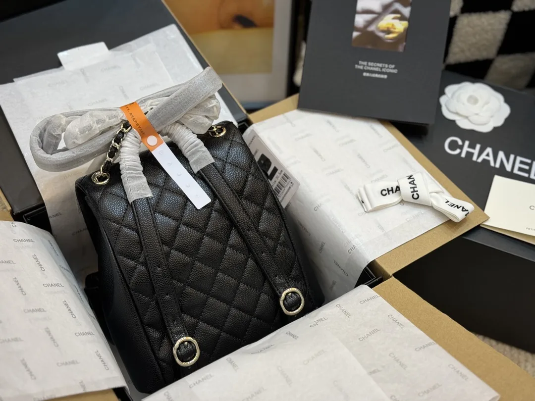 Chanel Duma Quilted Caviar Leather Backpack D44017850 — view 6