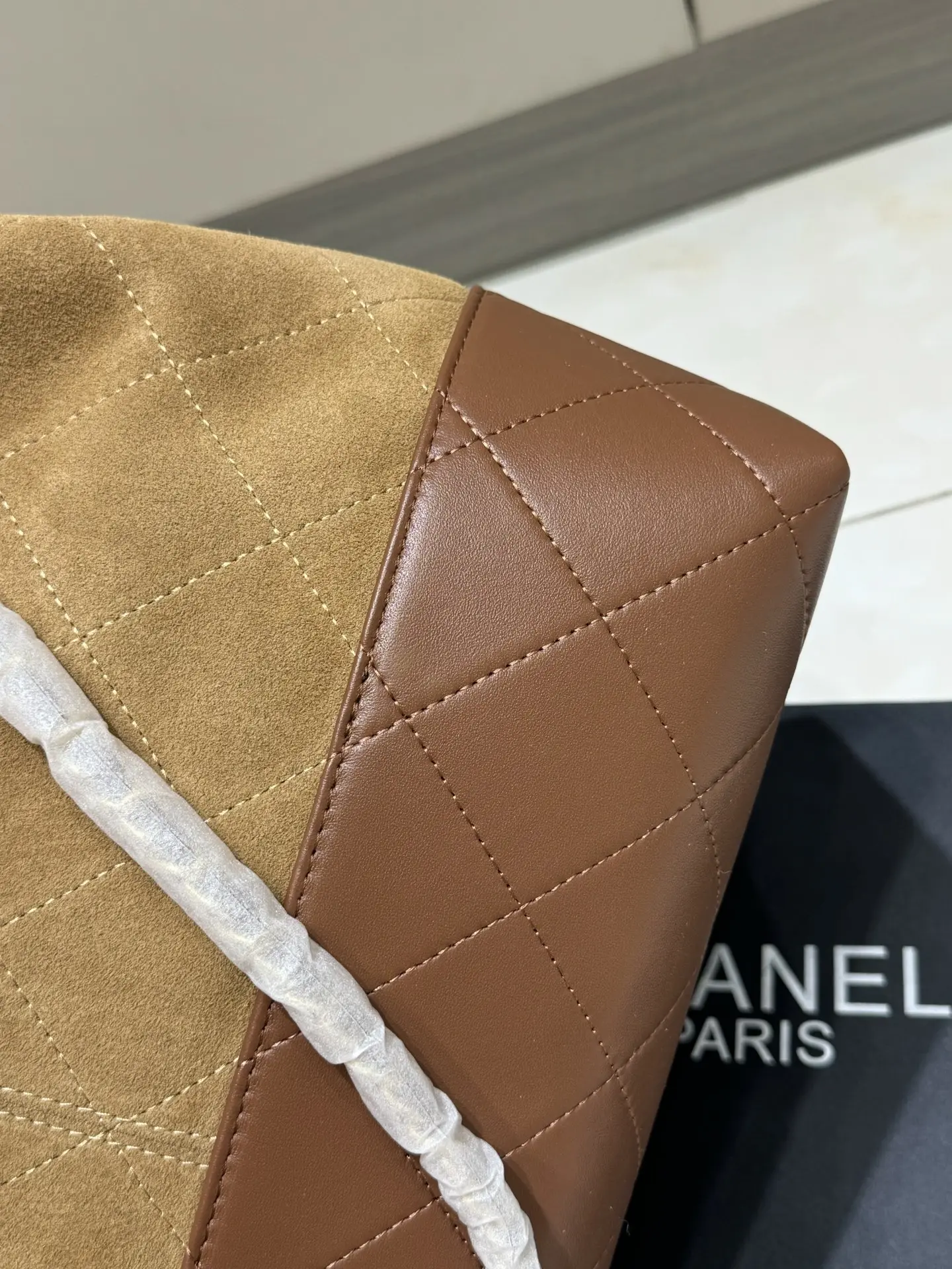 Chanel Suede & Leather Quilted Tote Bag D44517856 — view 5