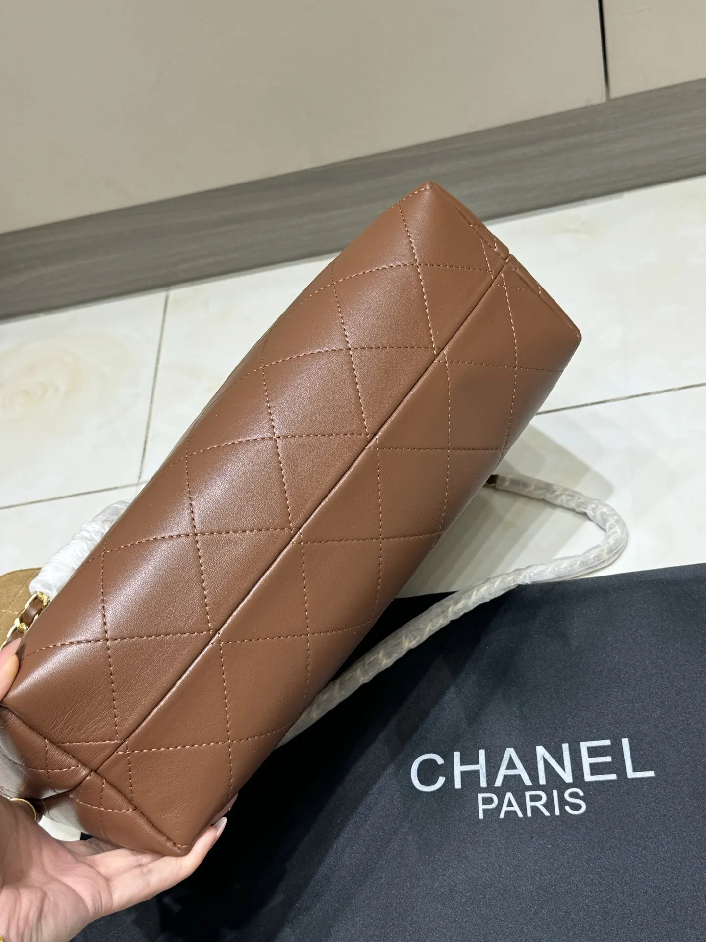 Chanel Suede & Leather Quilted Tote Bag D44517856 — view 8