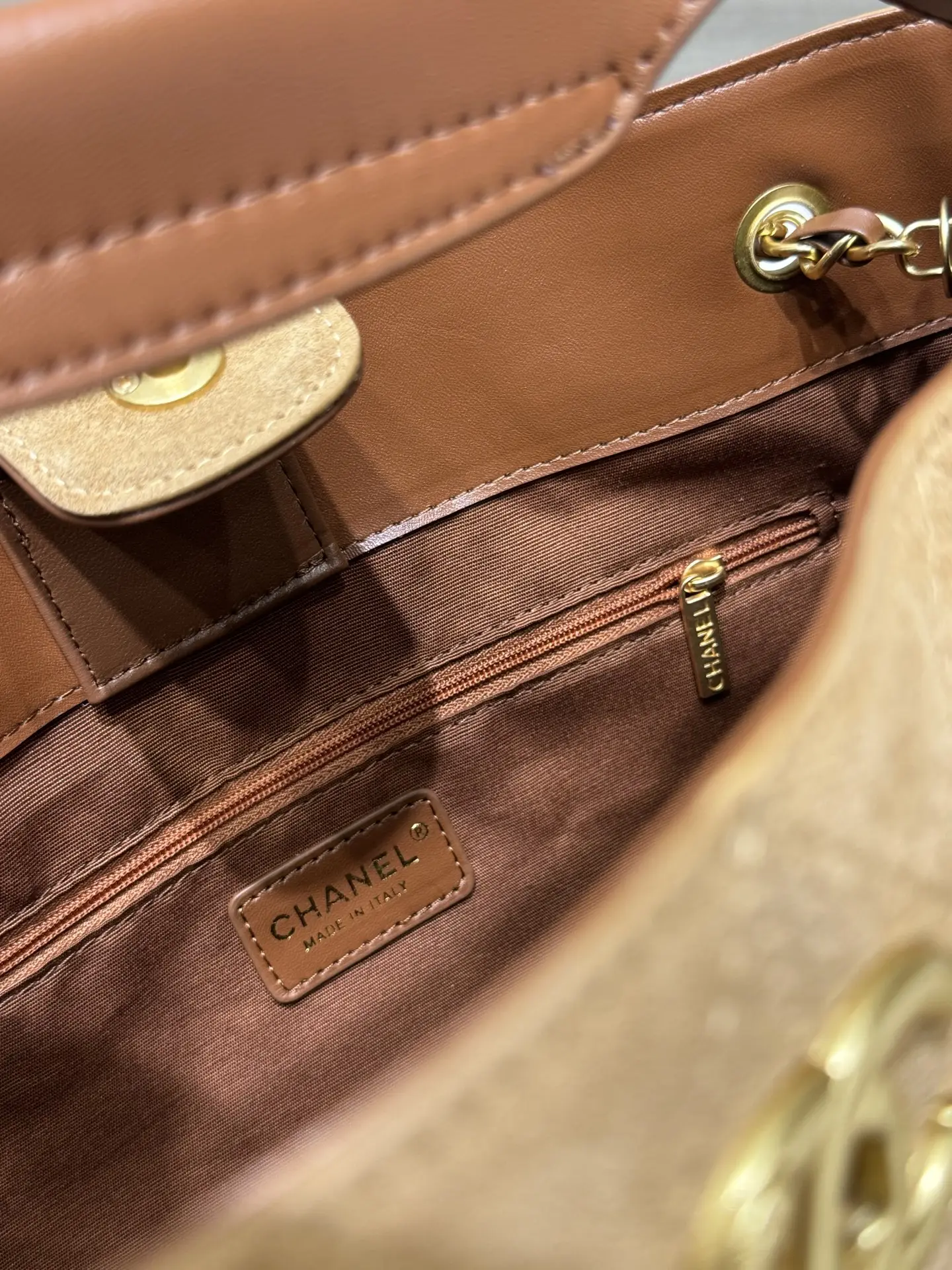Chanel Suede & Leather Quilted Tote Bag D44517856 — view 10