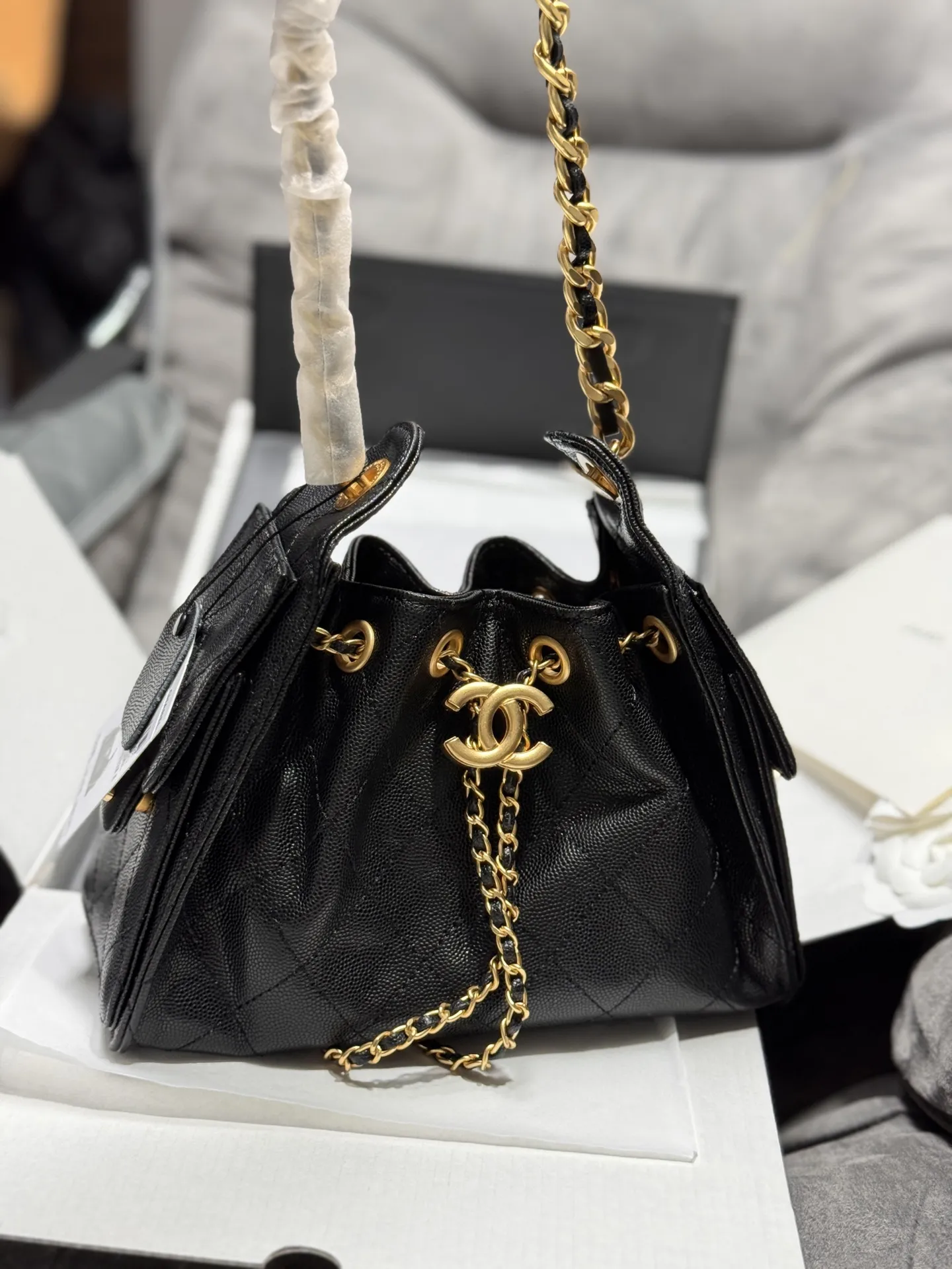 Chanel 25S Caviar Leather Hobo Bag D50017849 — view 8