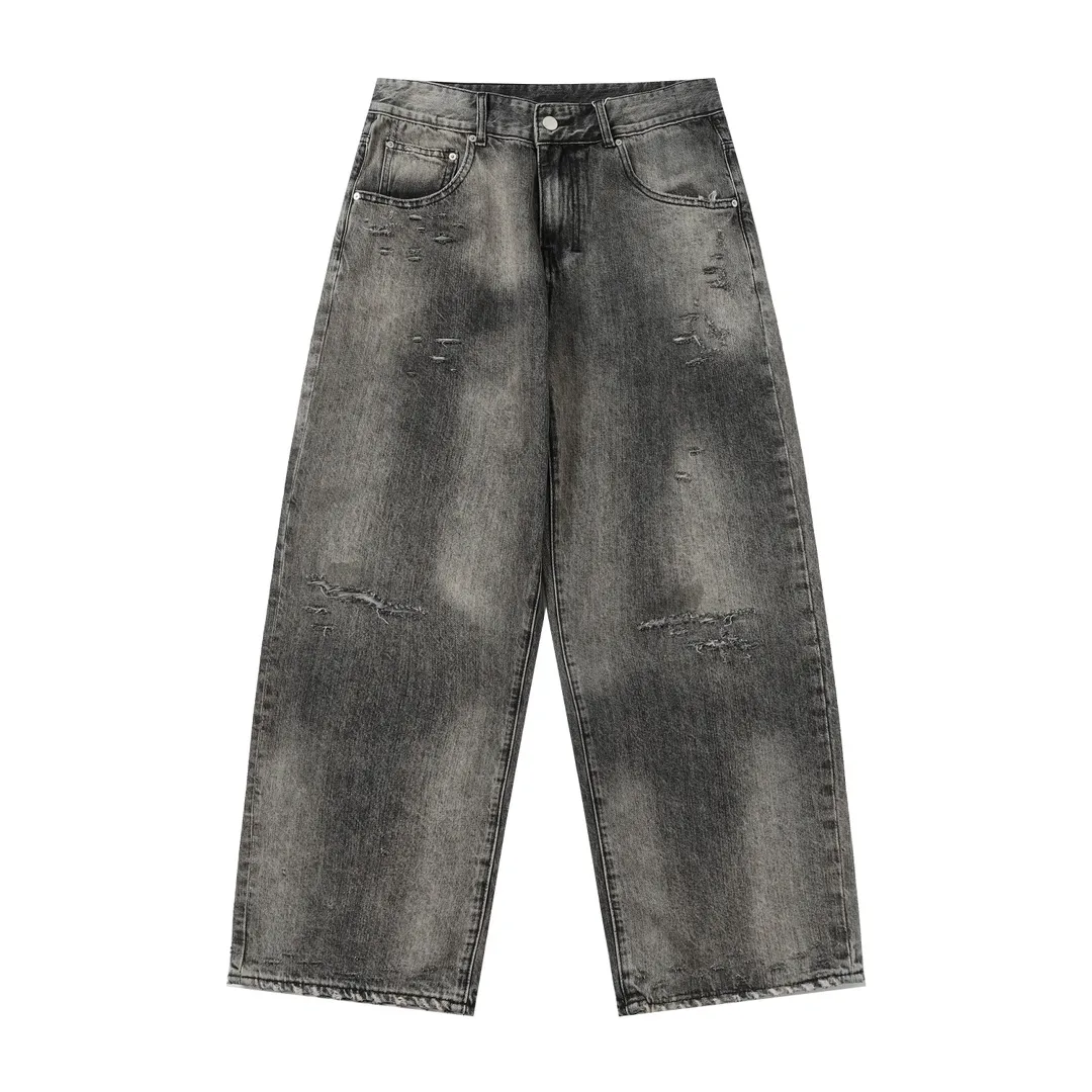 Distressed Tapered Selvedge Denim Jeans D19520579 — view 10