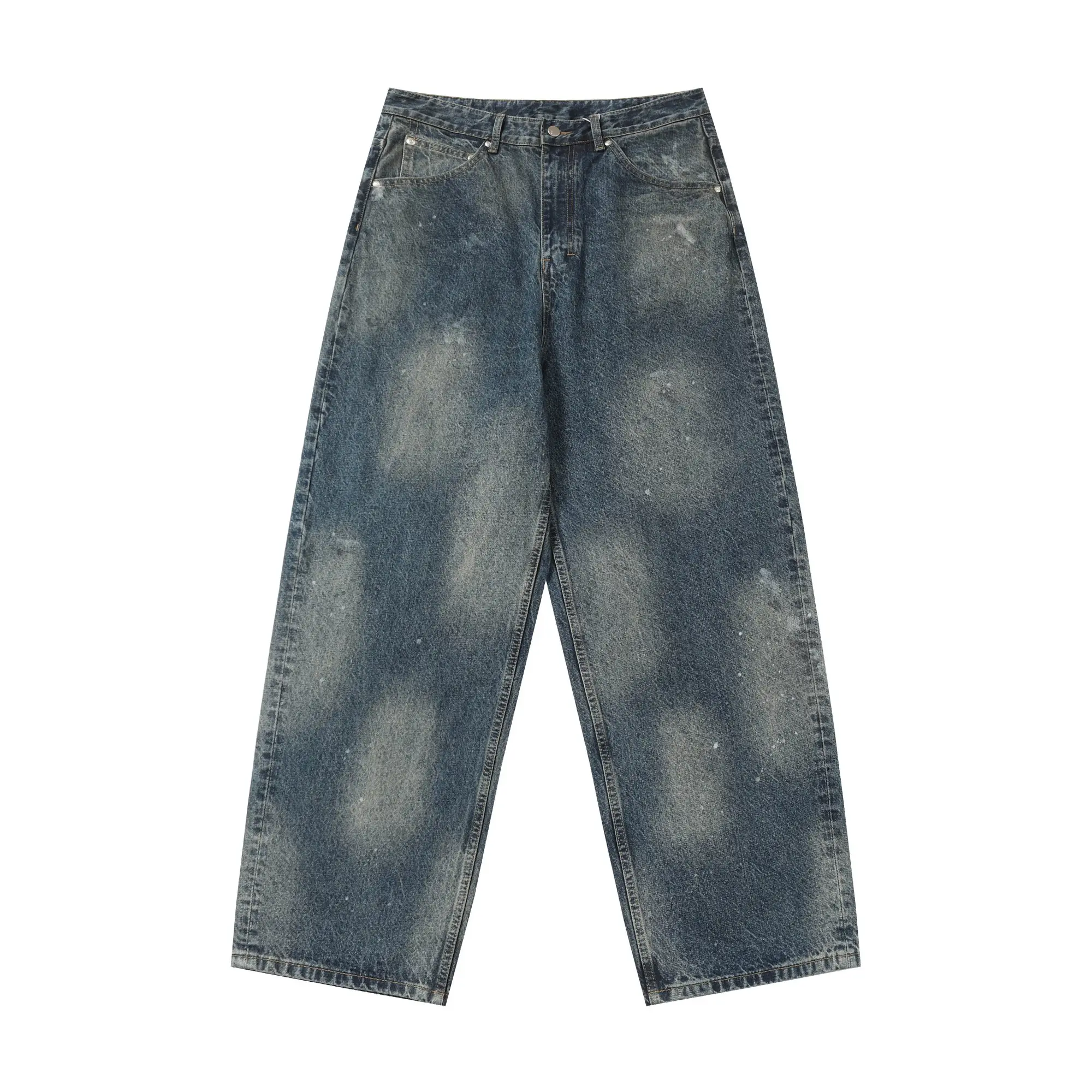 ANCELLM Distressed Tapered-Leg Jeans D20020559