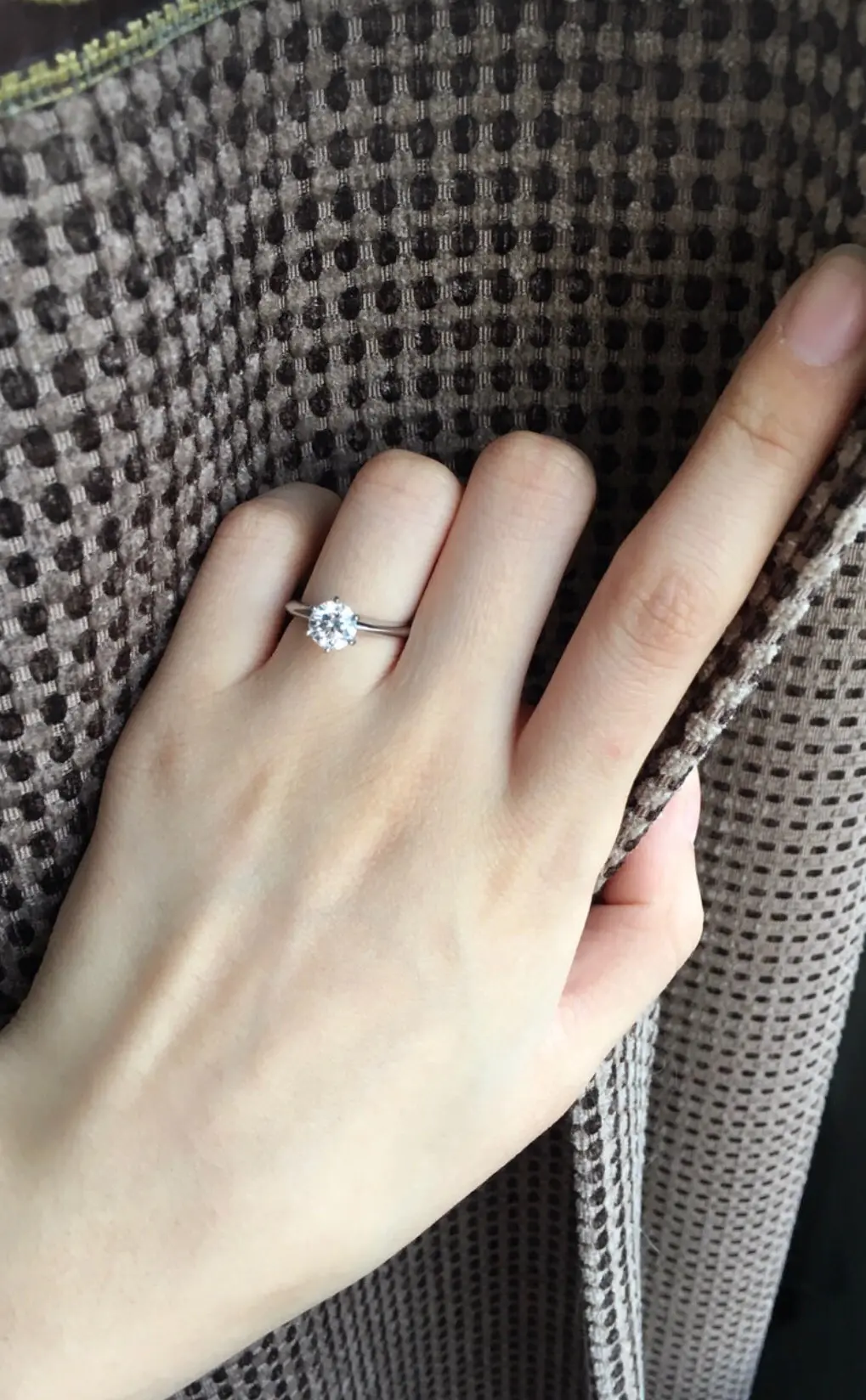 Classic Six-Prong Solitaire Ring (Sterling Silver) D17016661 — view 3