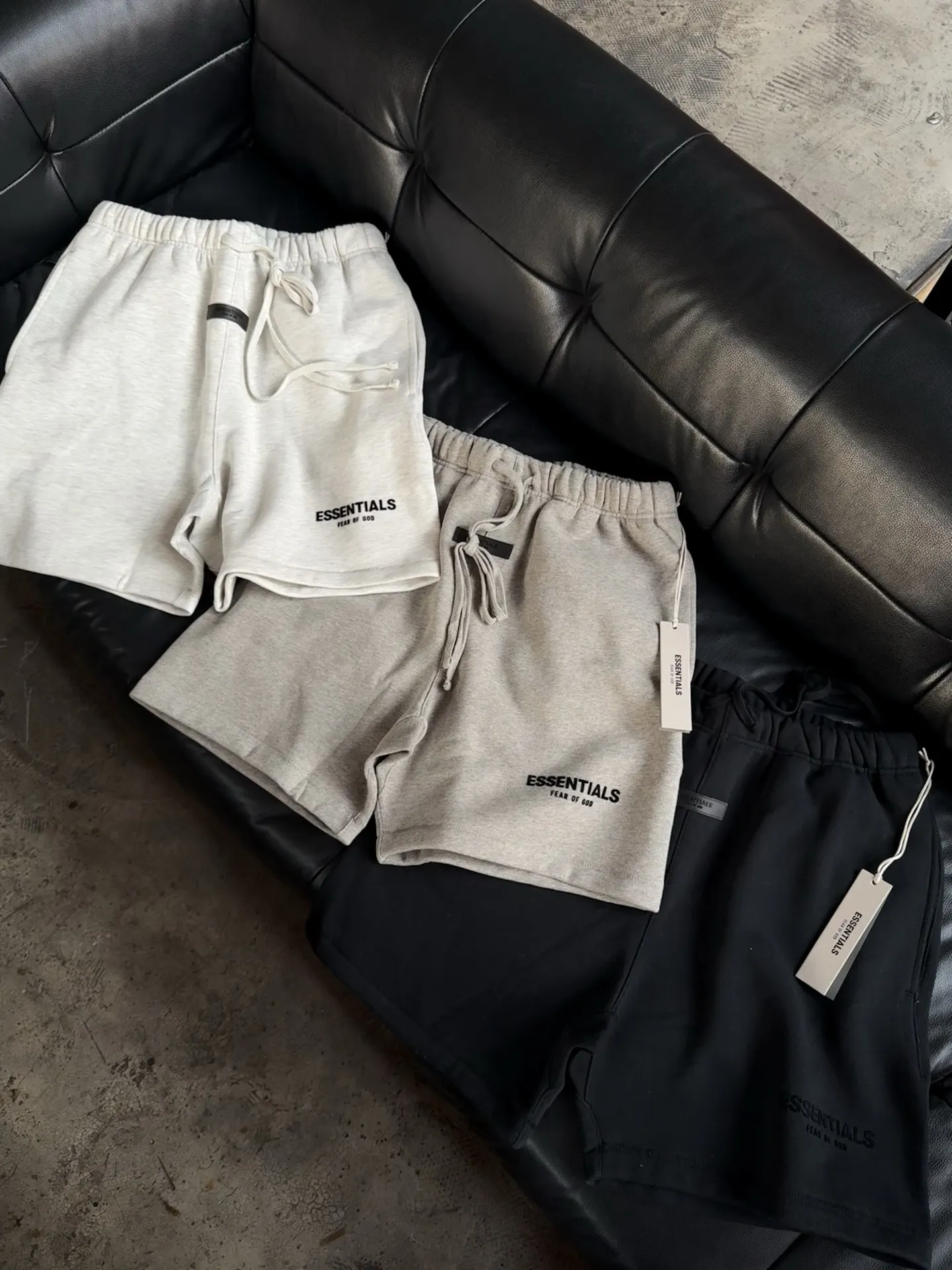Essentials Flocked Logo Cotton-Blend Shorts D13023699