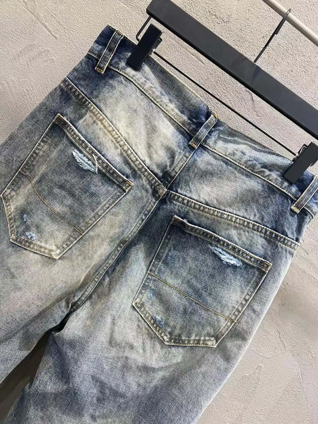 Ancellm Distressed Mud-Dyed Wide-Leg Jeans D21520566 — view 15