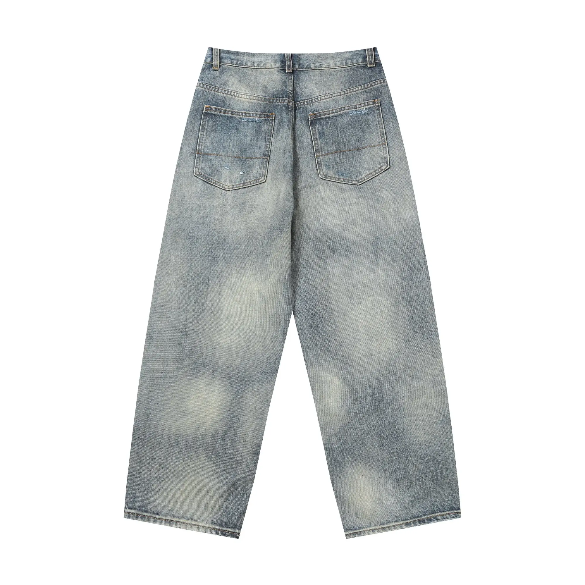 Ancellm Distressed Mud-Dyed Wide-Leg Jeans D21520566 — view 19