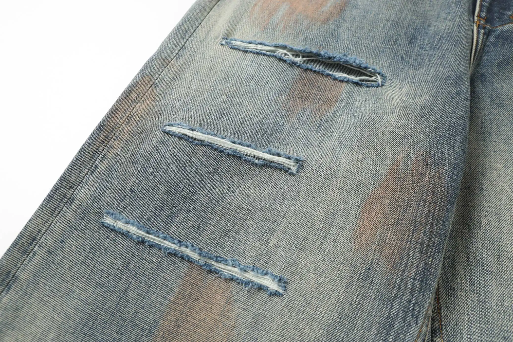 Ancellm Distressed Mud-Dyed Wide-Leg Jeans D21520566 — view 21