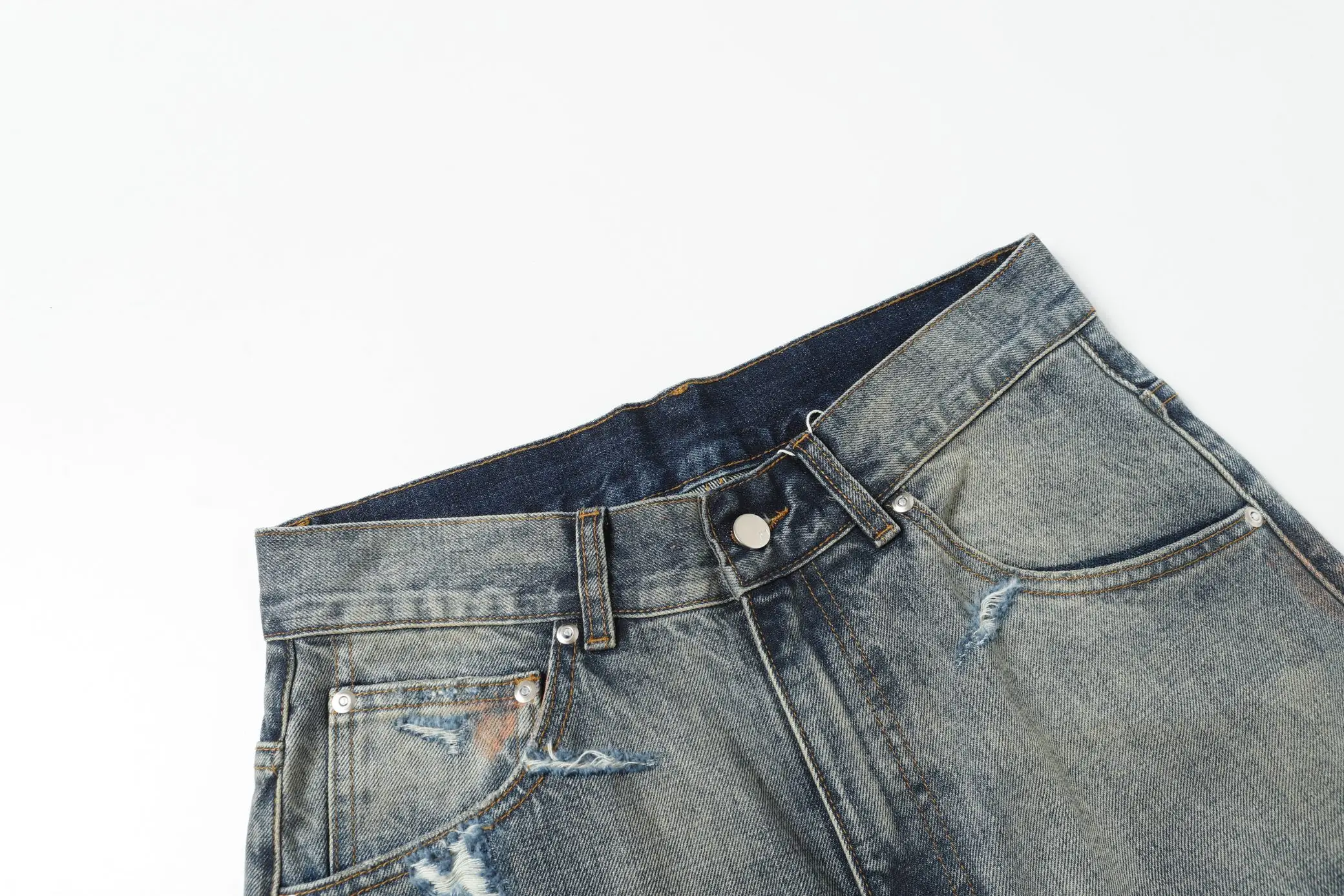 Ancellm Distressed Mud-Dyed Wide-Leg Jeans D21520566 — view 22