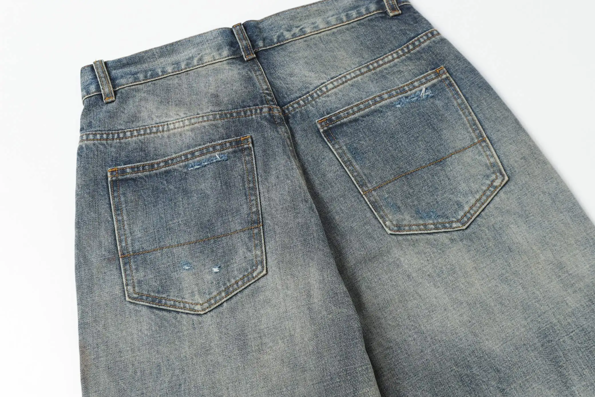 Ancellm Distressed Mud-Dyed Wide-Leg Jeans D21520566 — view 24