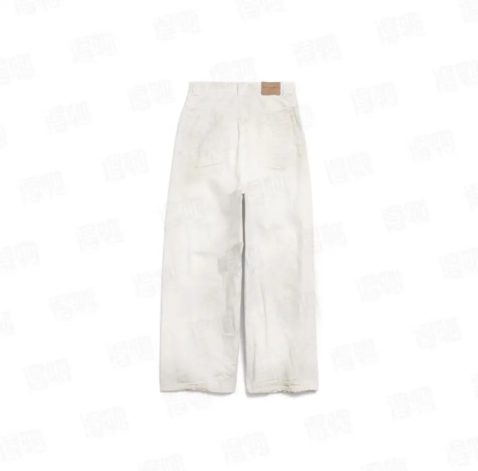 Mud-Stained Distressed Wide-Leg Jeans D23518688 — view 5