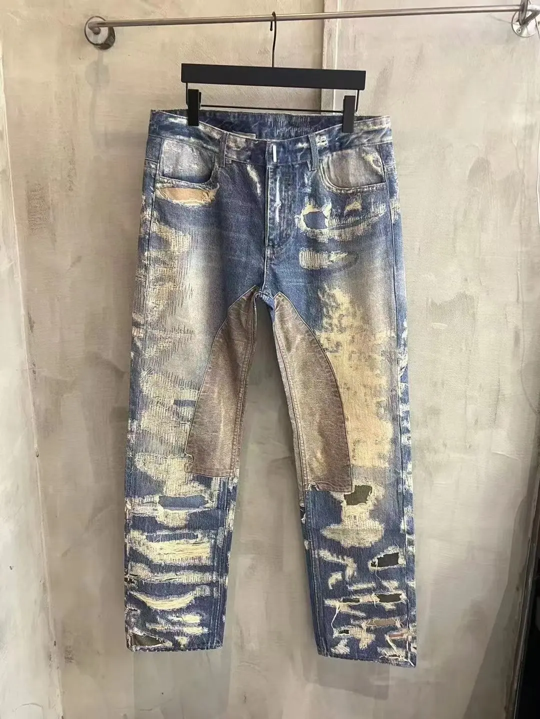 3D-Print Effect Distressed Slim-Fit Jeans D26018626 — view 9