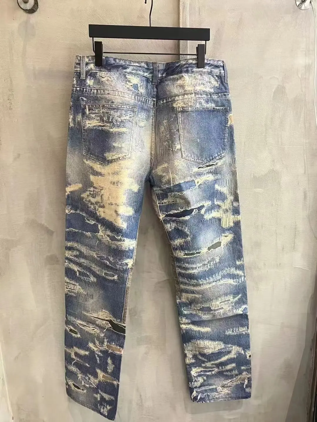 3D-Print Effect Distressed Slim-Fit Jeans D26018626 — view 10