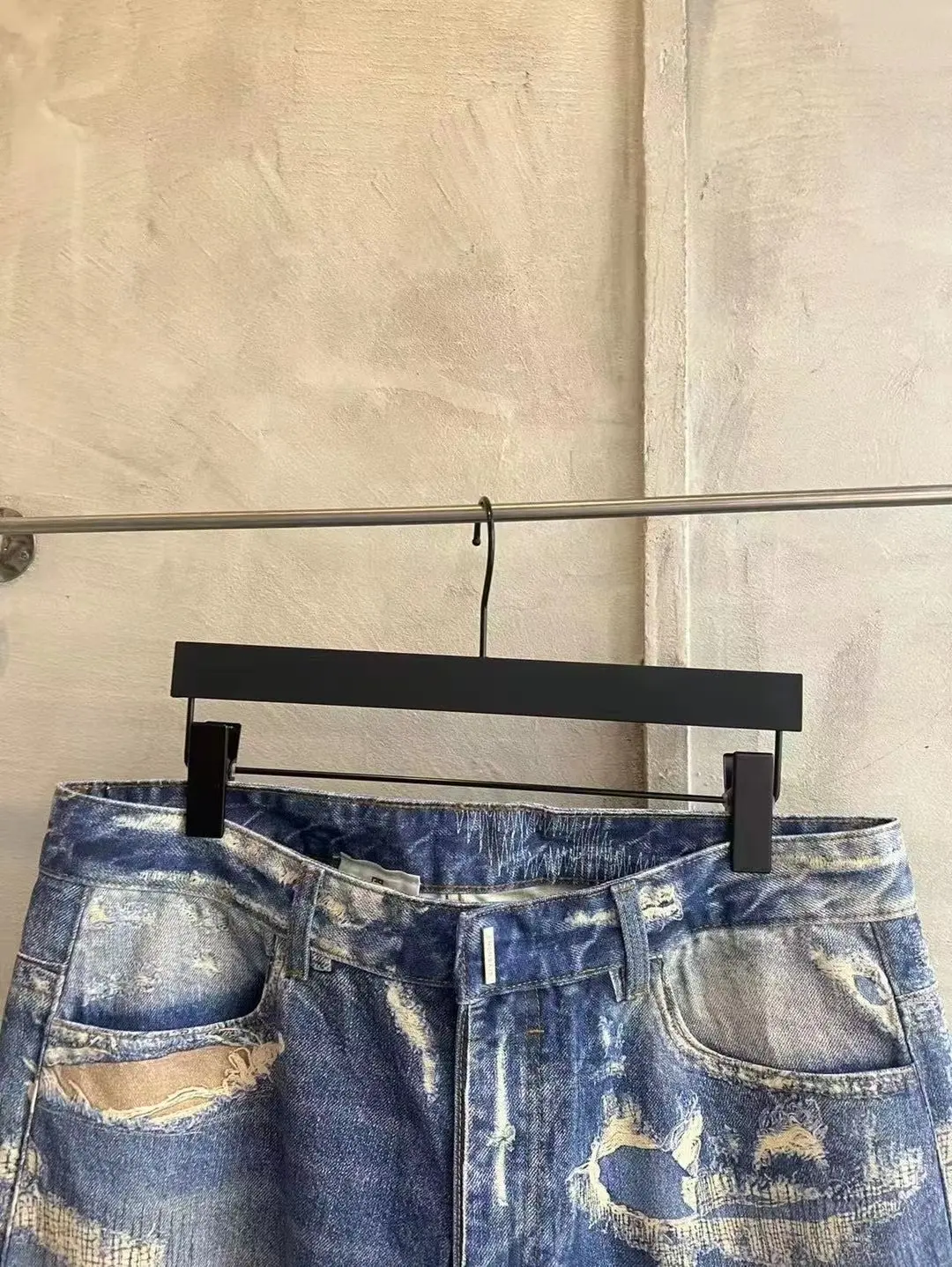 3D-Print Effect Distressed Slim-Fit Jeans D26018626 — view 11