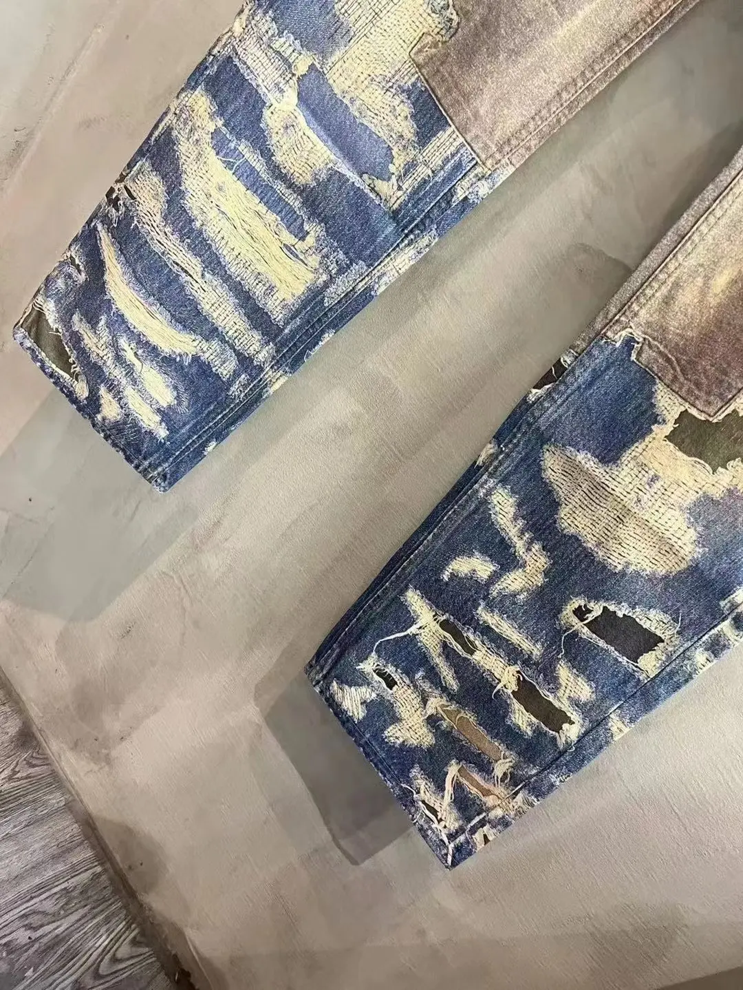 3D-Print Effect Distressed Slim-Fit Jeans D26018626 — view 13