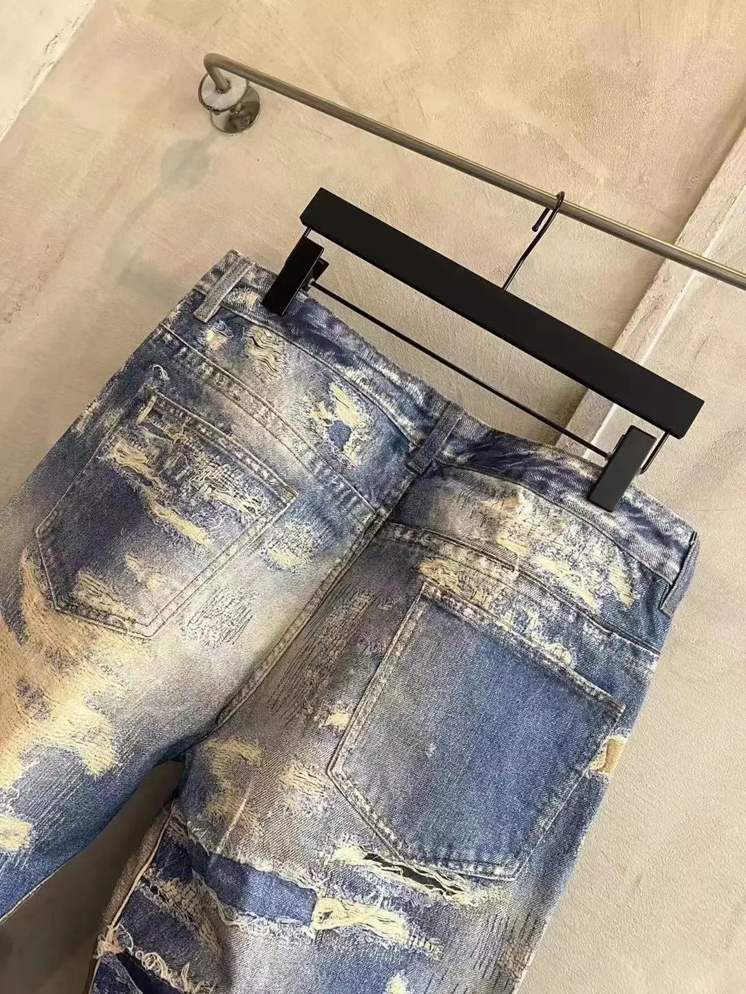 3D-Print Effect Distressed Slim-Fit Jeans D26018626 — view 15