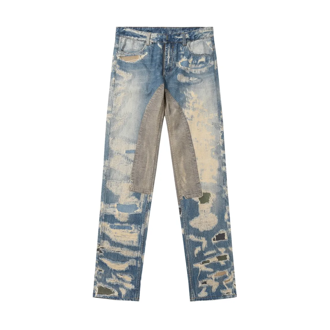 3D-Print Effect Distressed Slim-Fit Jeans D26018626 — view 18