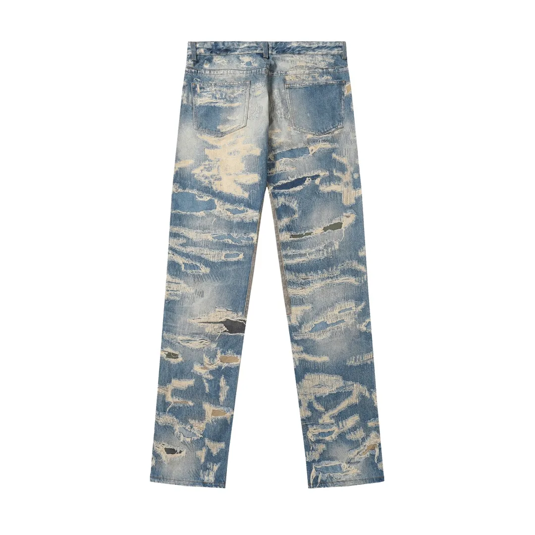 3D-Print Effect Distressed Slim-Fit Jeans D26018626 — view 19