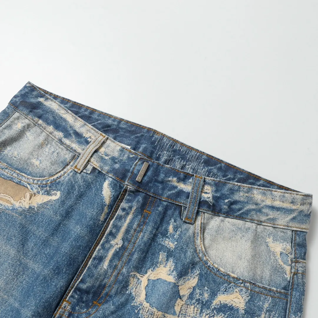 3D-Print Effect Distressed Slim-Fit Jeans D26018626 — view 20