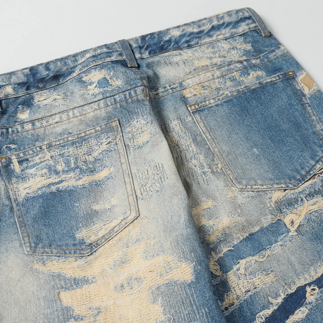 3D-Print Effect Distressed Slim-Fit Jeans D26018626 — view 21