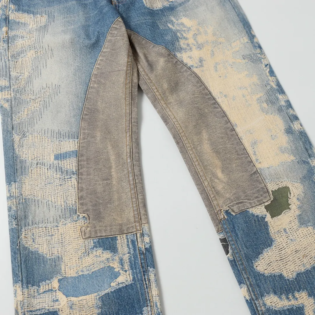 3D-Print Effect Distressed Slim-Fit Jeans D26018626 — view 23