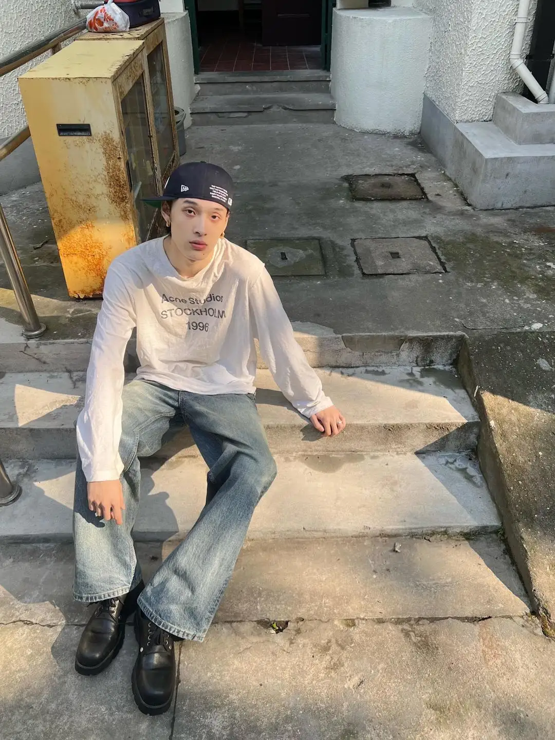 1996 Logo Print Slub Cotton Long-Sleeve T-Shirt D13023708 — view 4
