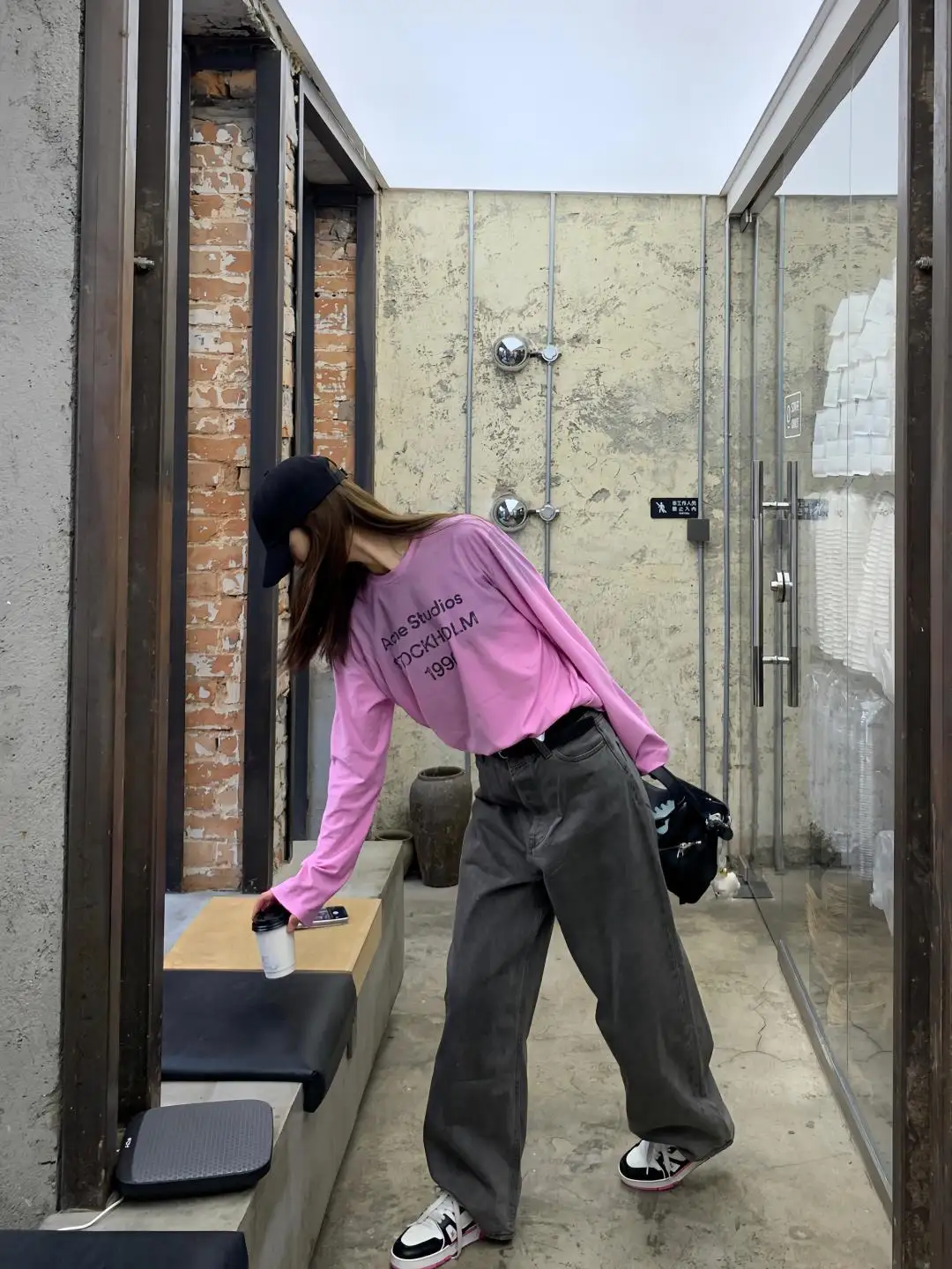1996 Logo Print Slub Cotton Long-Sleeve T-Shirt D13023708 — view 35