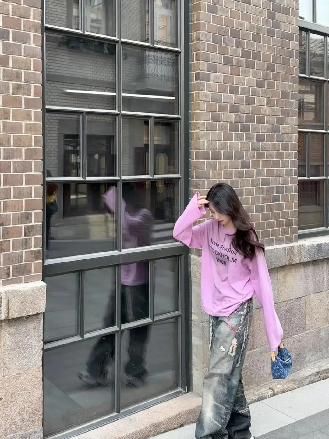 1996 Logo Print Slub Cotton Long-Sleeve T-Shirt D13023708 — view 45