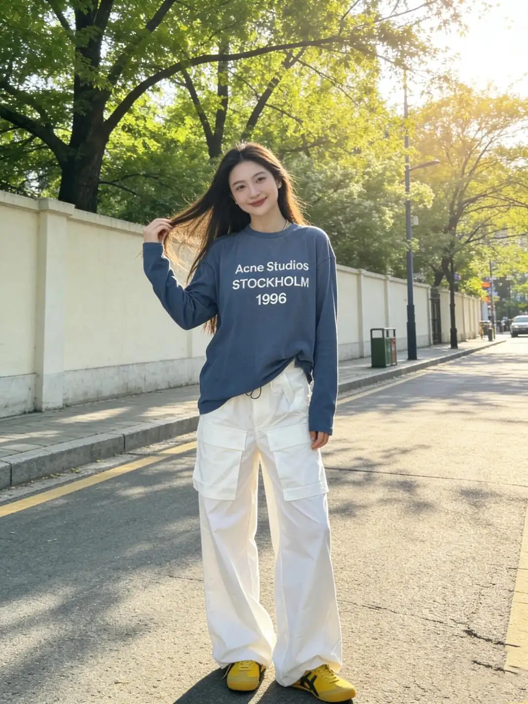 1996 Logo Print Slub Cotton Long-Sleeve T-Shirt D13023708 — view 73