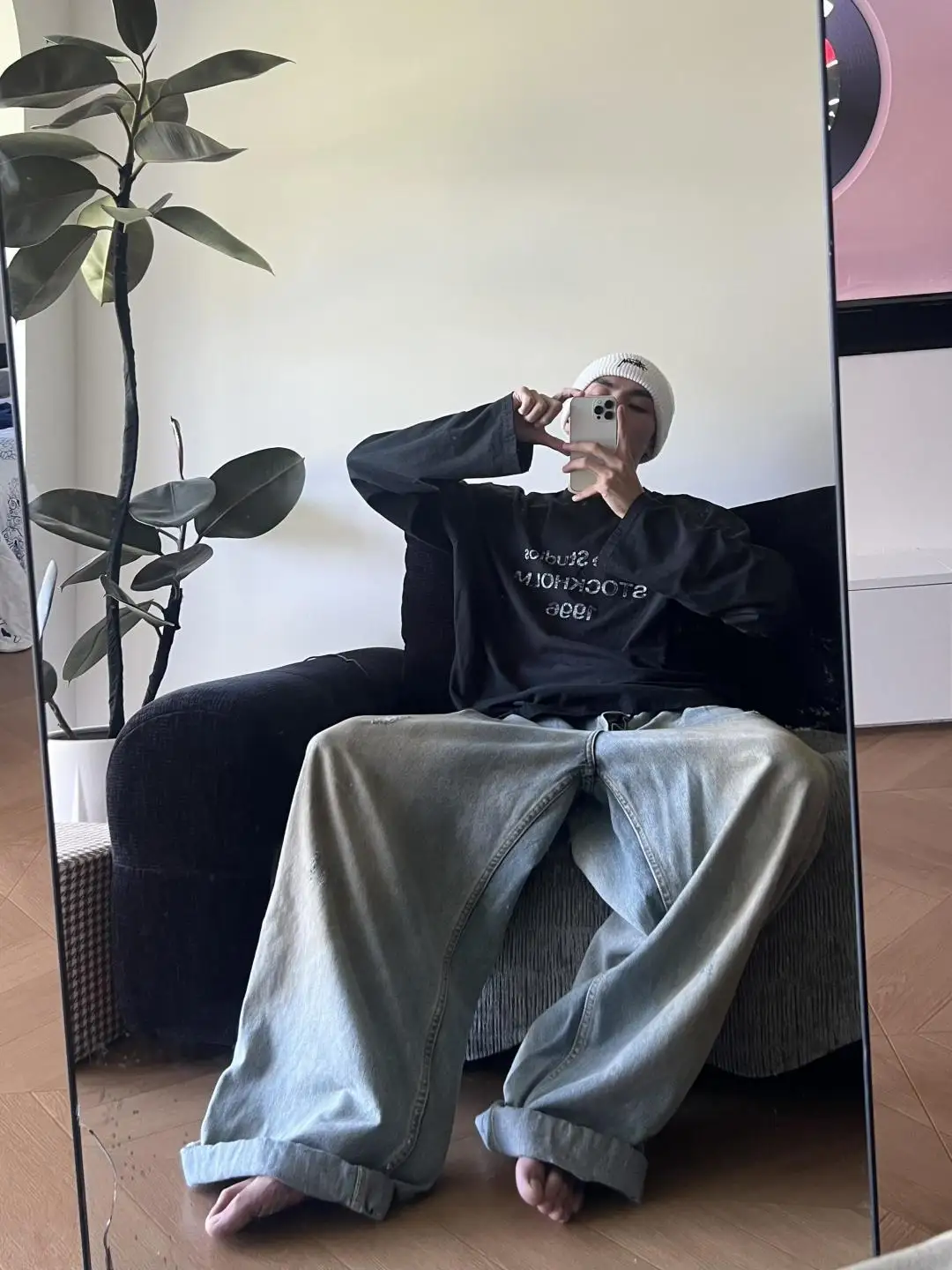 1996 Logo Print Slub Cotton Long-Sleeve T-Shirt D13023708 — view 100