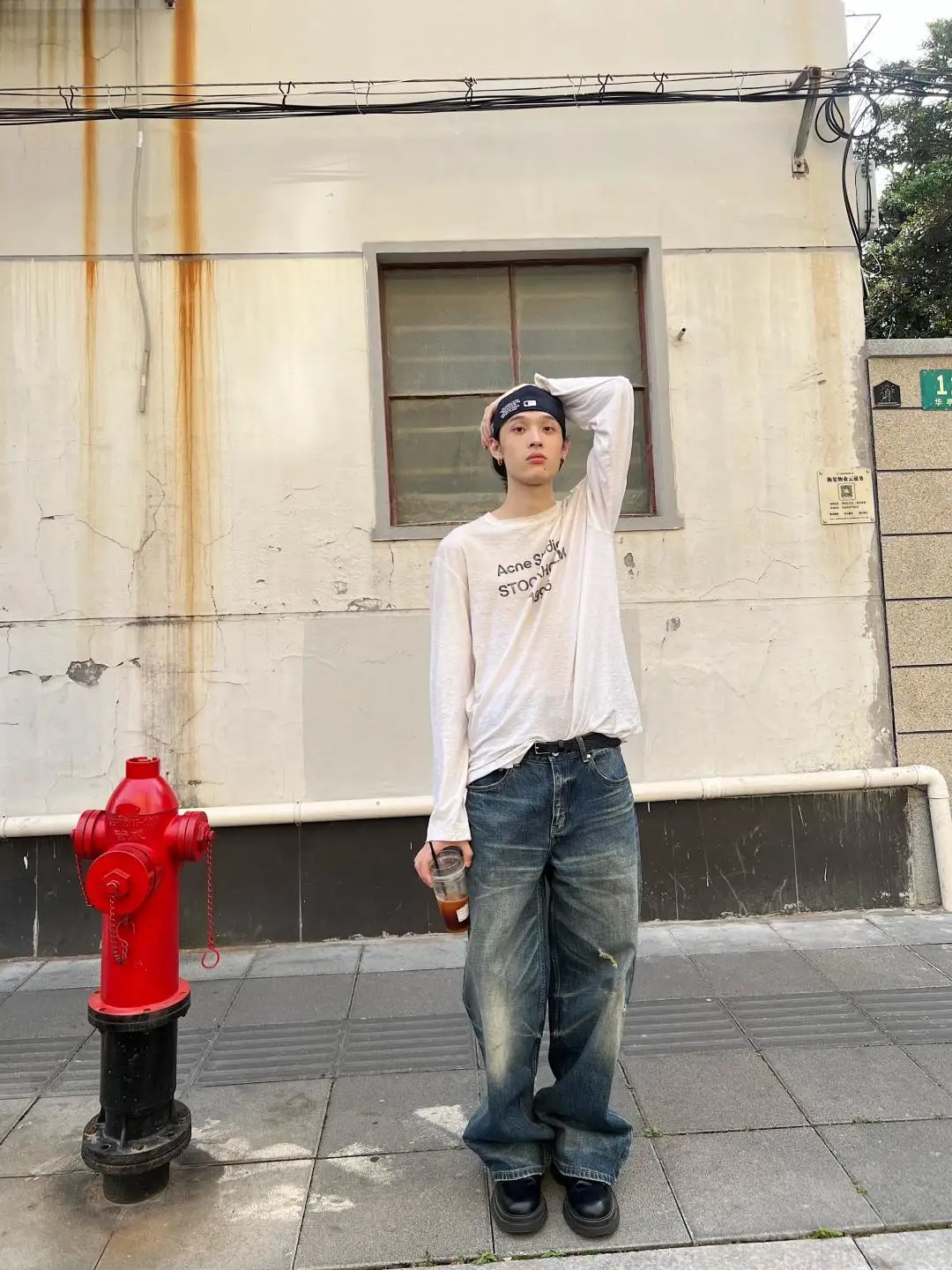 1996 Logo Print Slub Cotton Long-Sleeve T-Shirt D13023708 — view 111