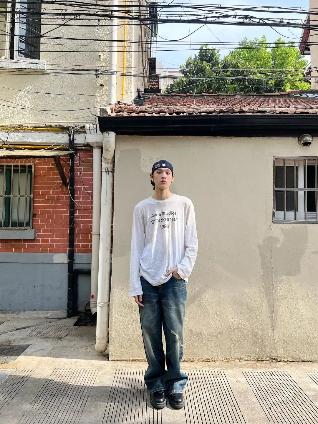 1996 Logo Print Slub Cotton Long-Sleeve T-Shirt D13023708 — view 115