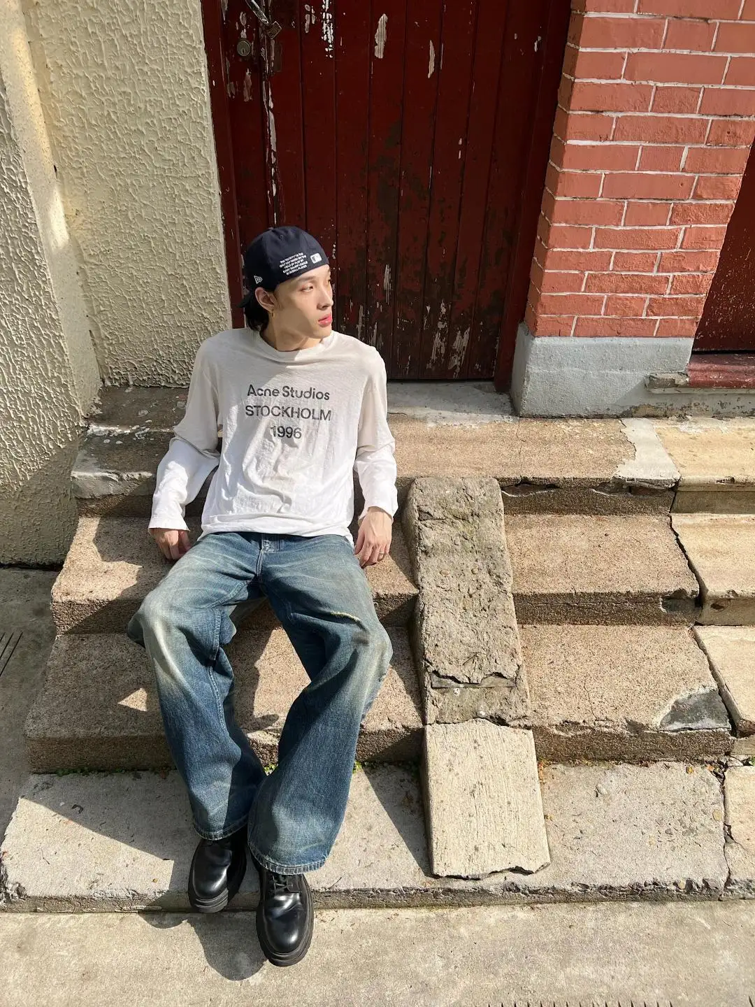 1996 Logo Print Slub Cotton Long-Sleeve T-Shirt D13023708 — view 116