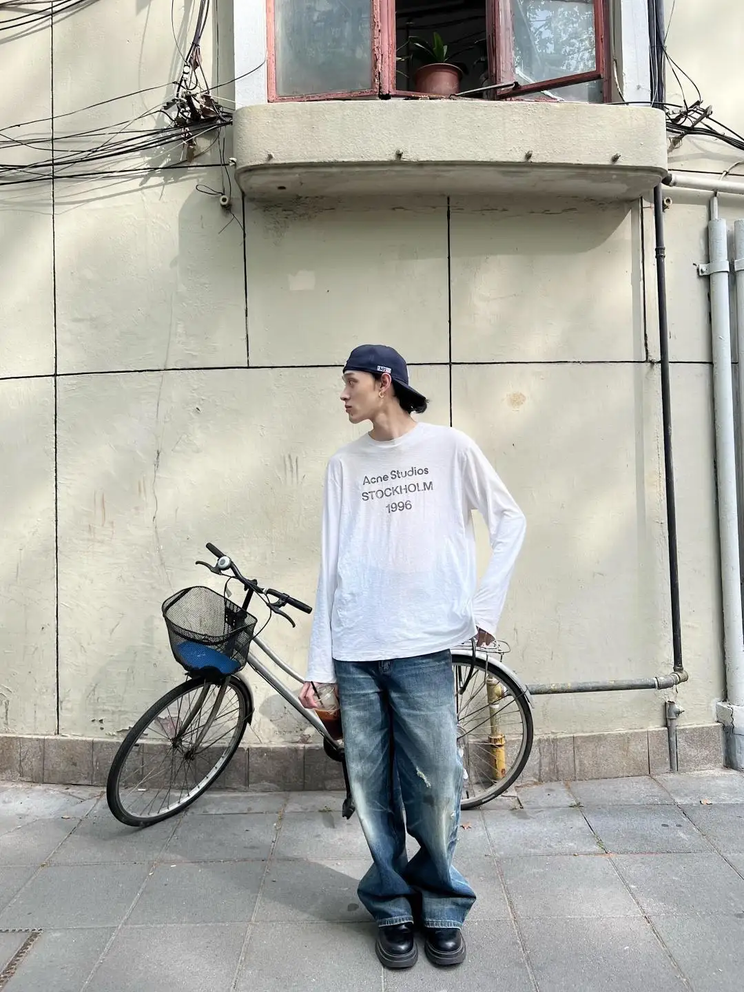 1996 Logo Print Slub Cotton Long-Sleeve T-Shirt D13023708 — view 118