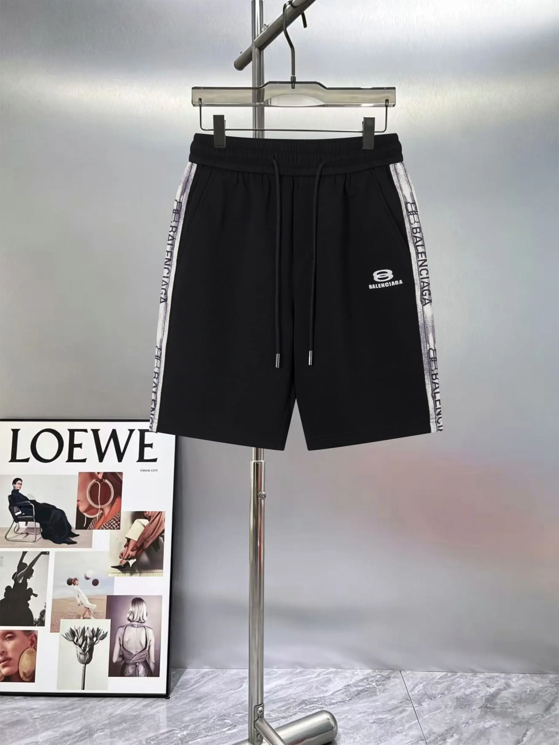 Logo-Print Webbing-Trimmed Cotton Shorts D14011019