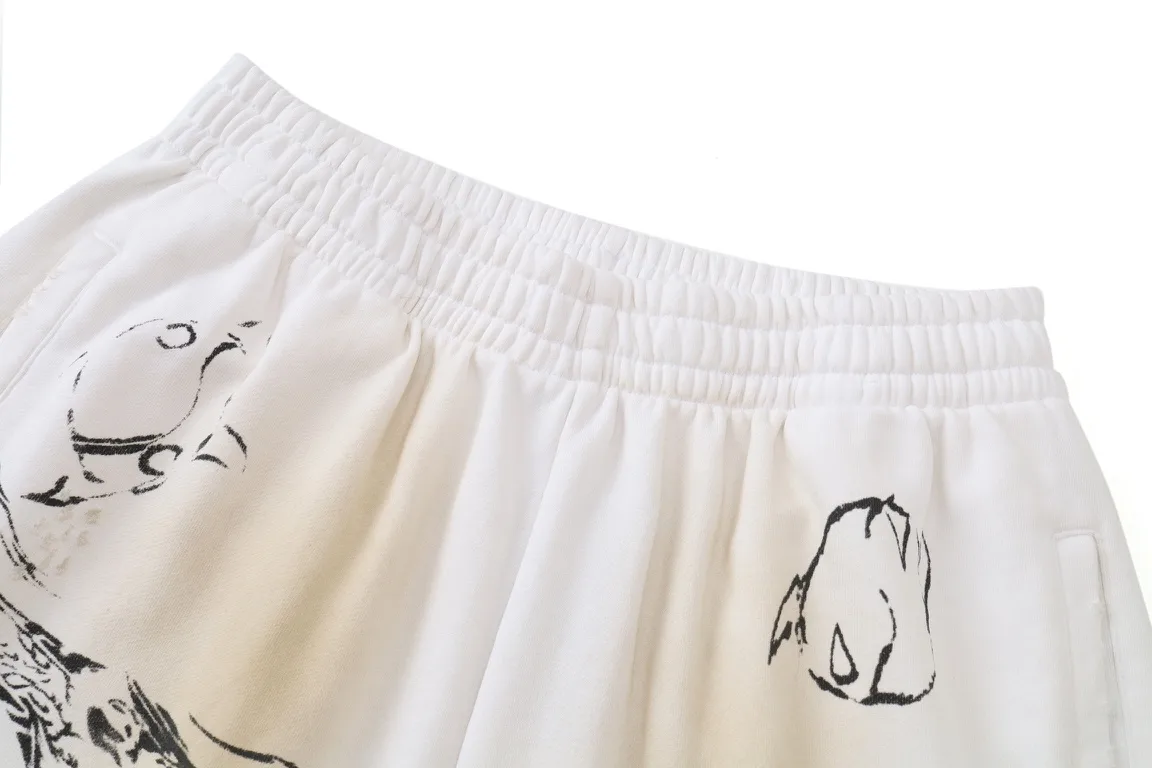 Graffiti Print Distressed Sweatpants D29912593 — view 8