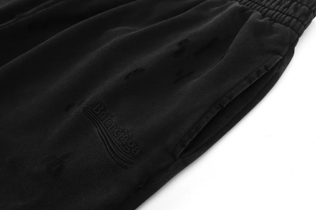 Distressed Logo-Embroidered Cotton-Blend Sweatpants D32512595 — view 4
