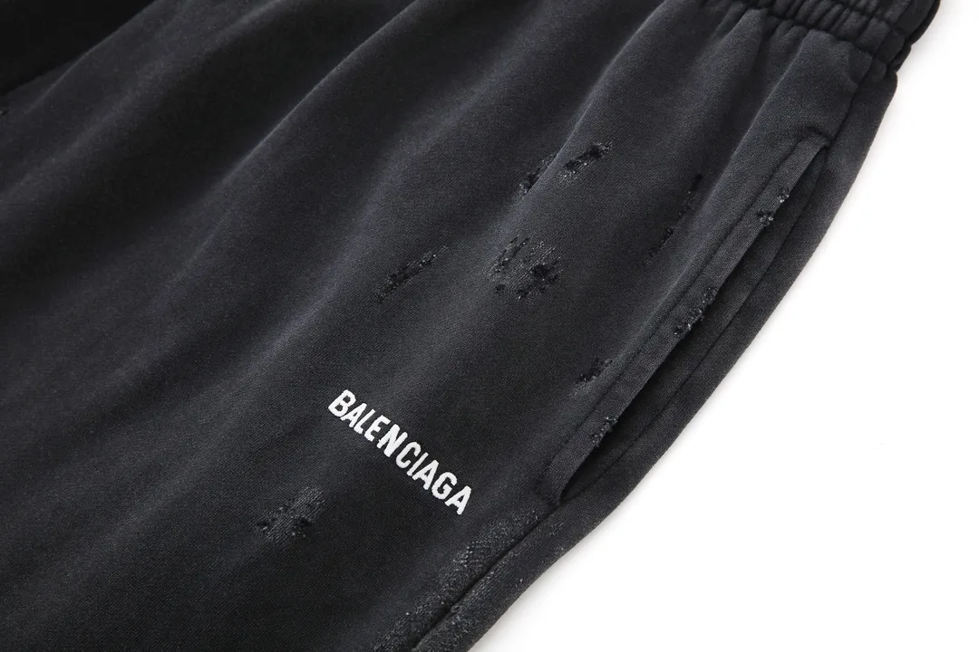 Distressed Logo-Embroidered Cotton-Blend Sweatpants D32512587 — view 4