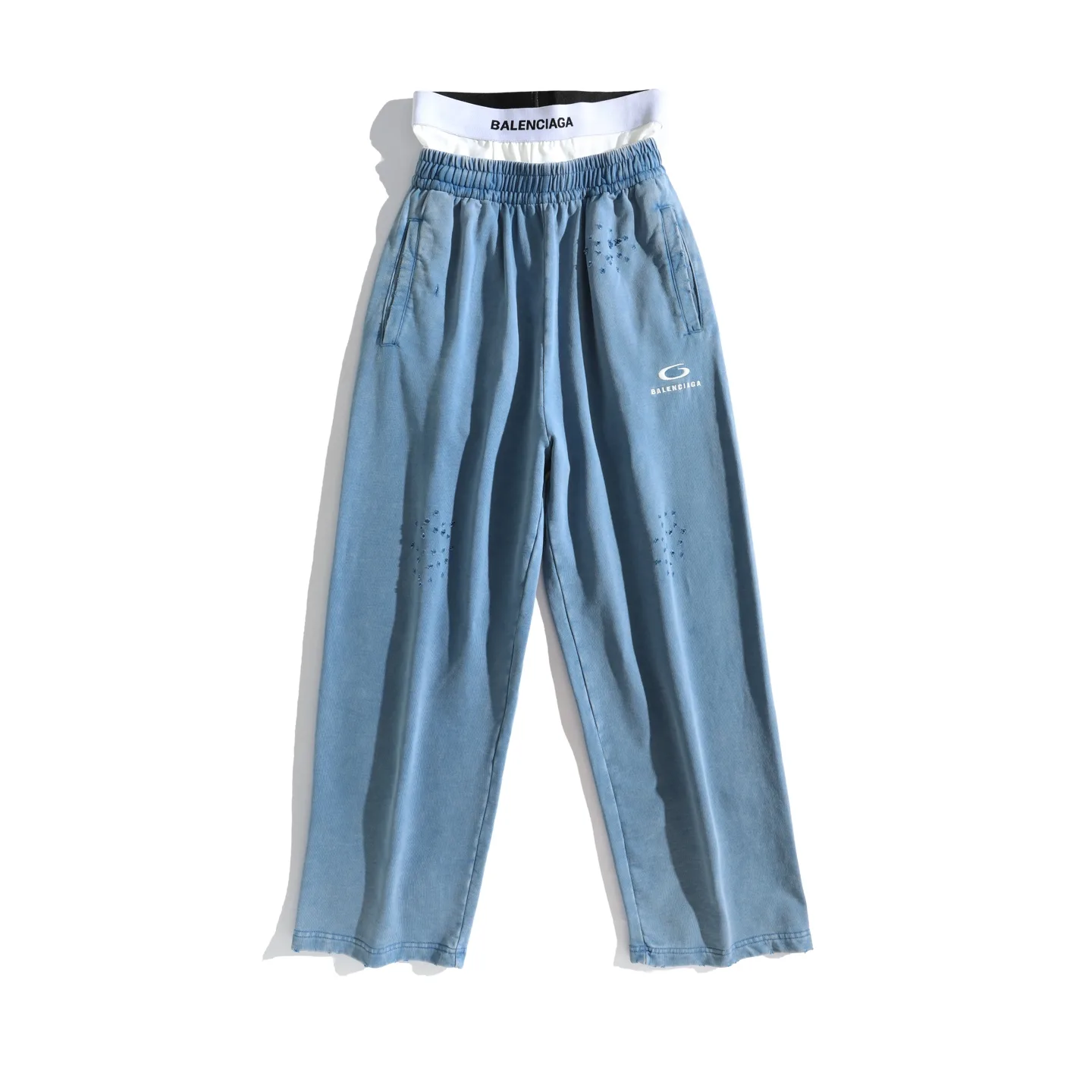 Trompe L'oeil Layered Waistband Distressed Sweats D25918774 — view 10