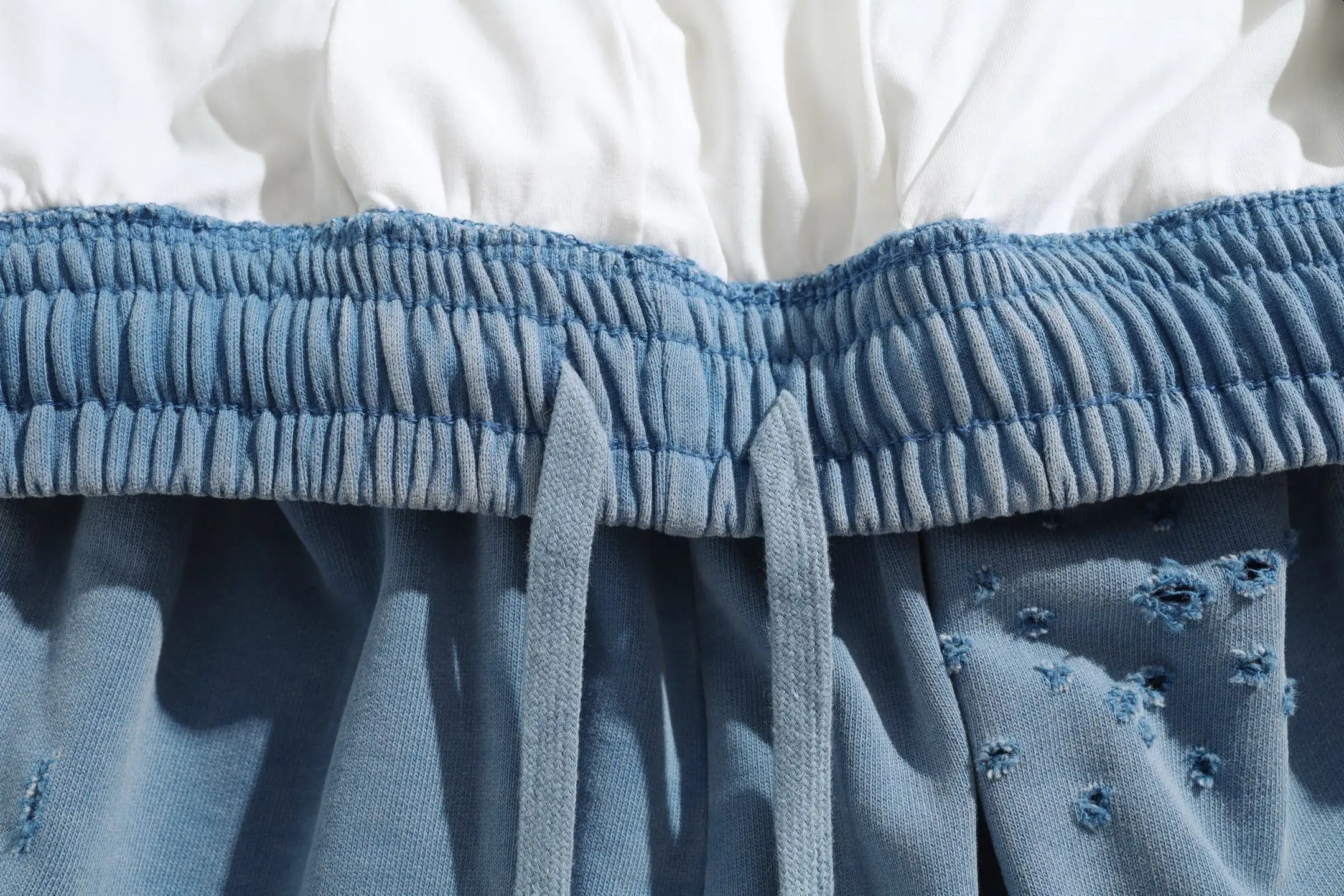 Trompe L'oeil Layered Waistband Distressed Sweats D25918774 — view 16
