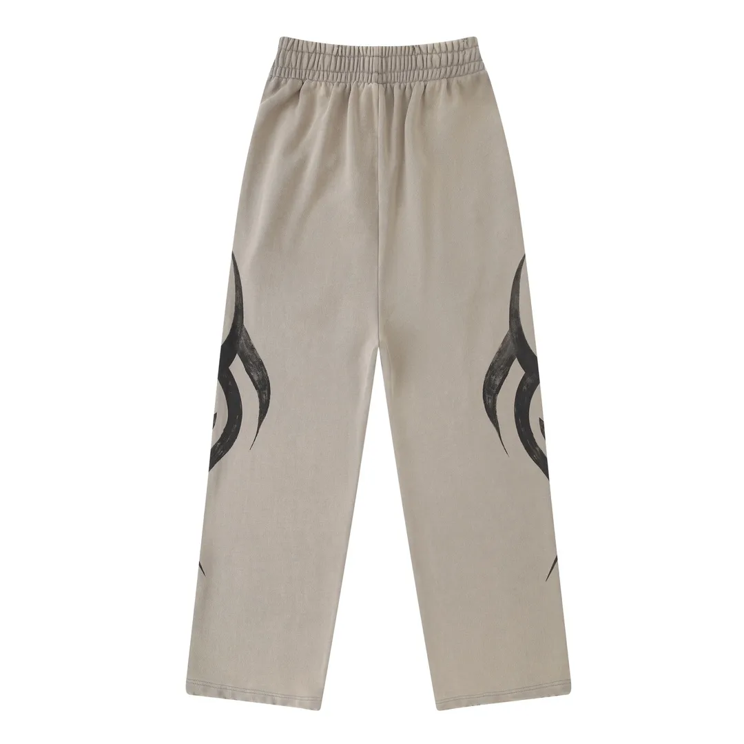 Distressed Graffiti Print Sweatpants D30912591 — view 2