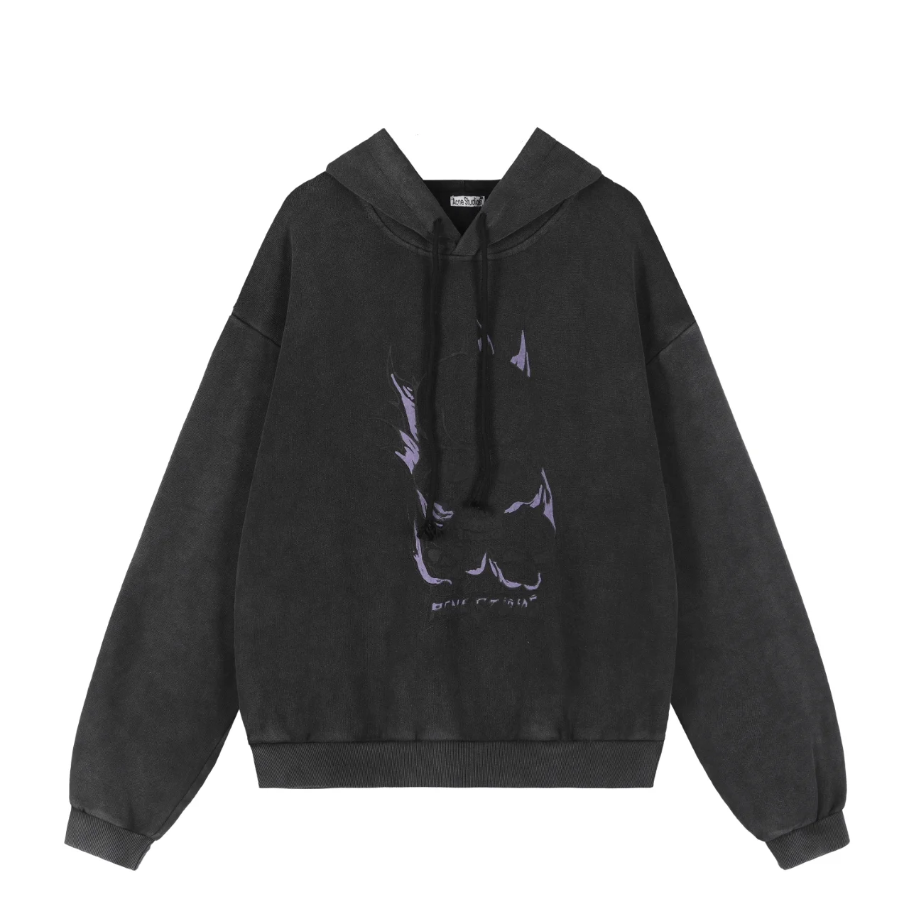 Graphic Print Washed Cotton Hoodie D19011722