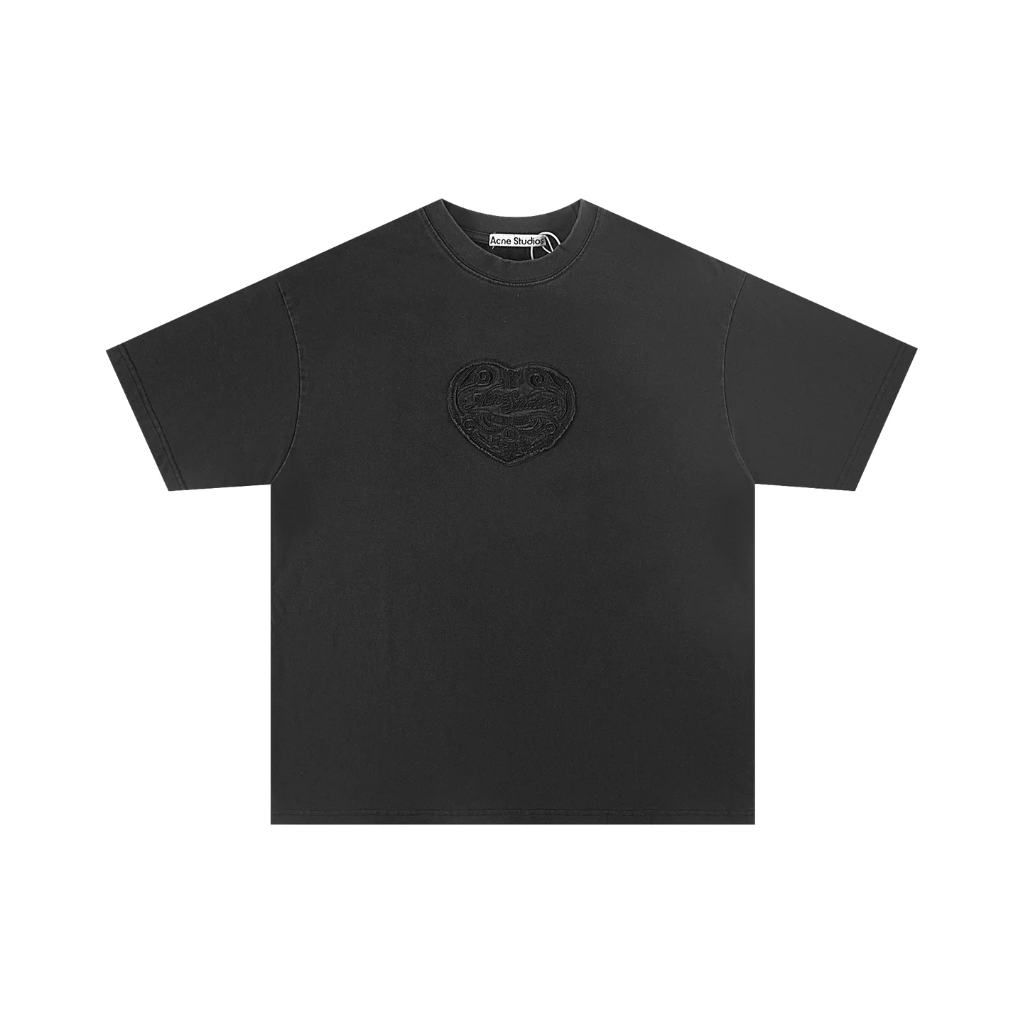 Heart Embroidery Oversized Cotton T-Shirt D10011405 — view 2